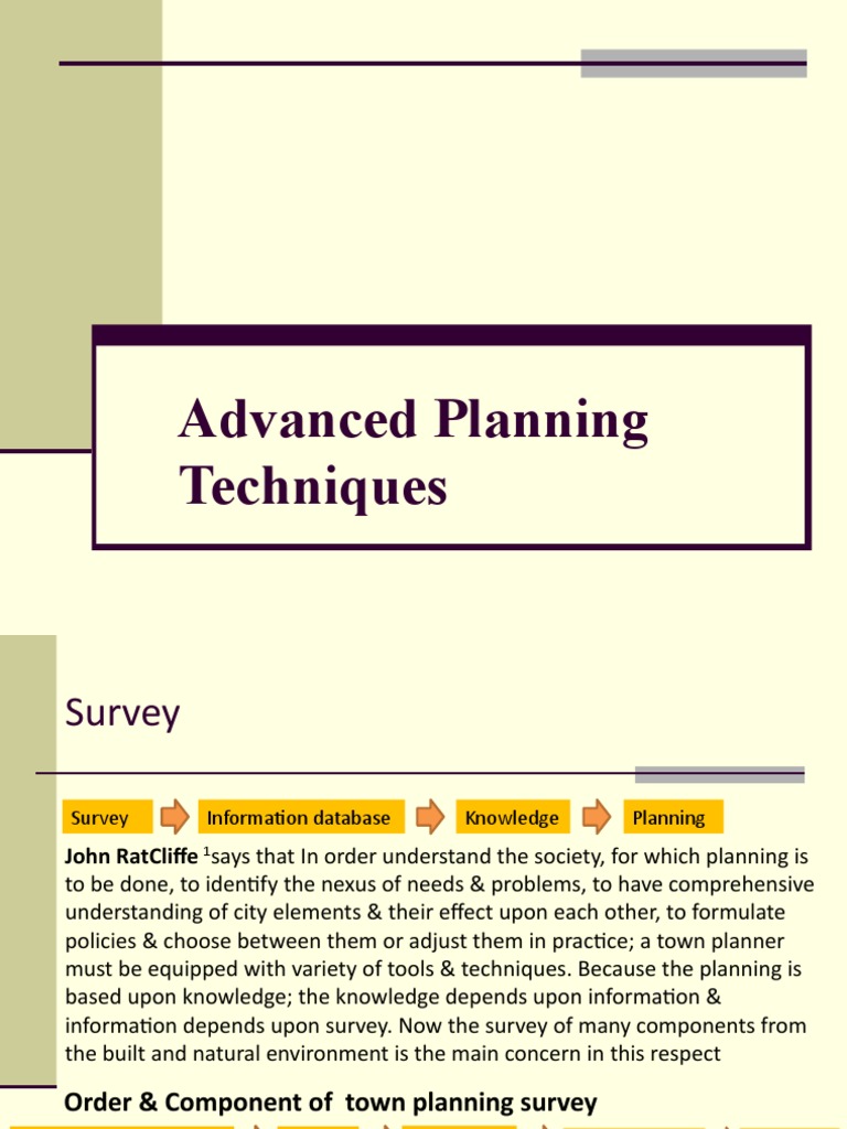 Urban Planning Survey Techniques | PDF | Surveying | Household