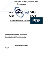 SIG NM ENT: Installation of Code Block