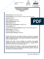 CERTIFICADO DE CALIBRACIÓN 2020-AUDIOMETRO BELL PLUS - AU1DB13101312