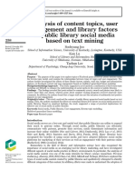 Analysis of Content Topics, User Engagement and Library Factors in Public Library Social Media Based On Text Mining