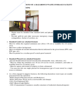 STANDARD SPECIFICATIONS OF A HAZARDOUS WASTE STORAGE FACILITY