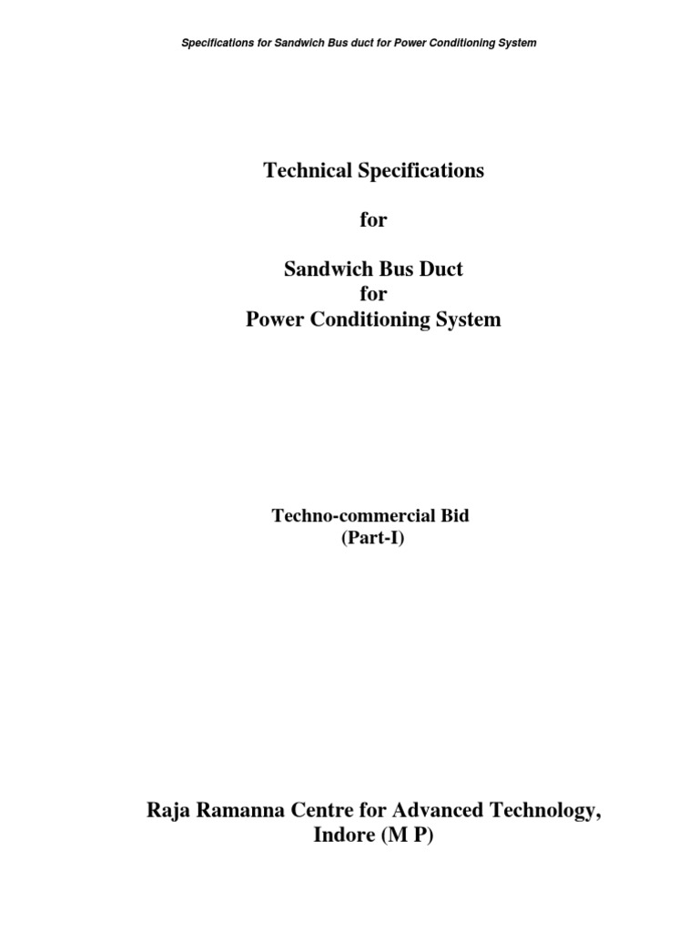 Sandwich Bus Duct Specifications for PCS | PDF | Duct (Flow ...