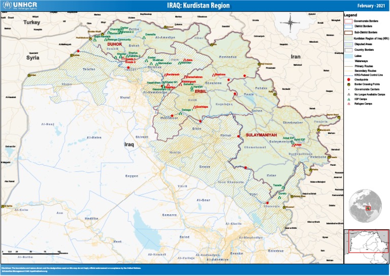 UNHCR Iraq KRI Operational Context Map 25022021 | PDF