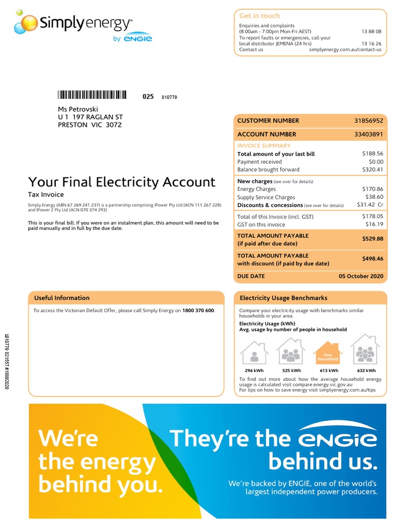 Final Electricity Invoice Summary | PDF | Debit Card | Payments