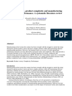 Product Variety, Product Complexity and Manufacturing Operational Performance: A Systematic Literature Review