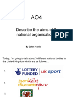 Describe The Aims of 3 National Organisations: by Dylan Harris
