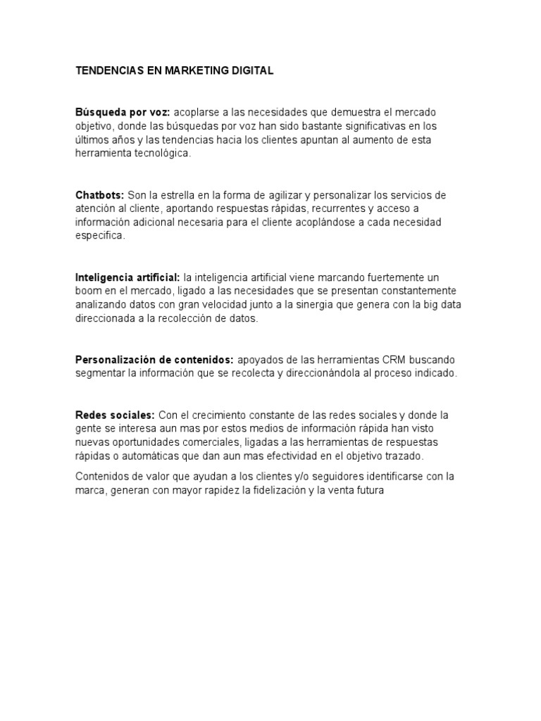 Tendencias Clave en Marketing Digital | PDF