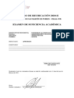 Examen de suficiencia académica UNI San Martín Filial Sur