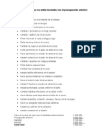 Trabajos Extras Que No Están Incluidos en El Presupuesto Anterior