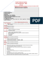 Lista de Materiais - 8º Ano - 21