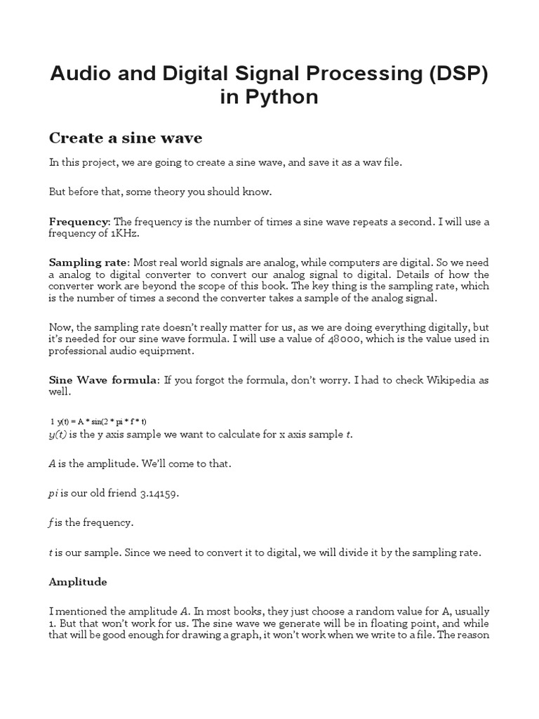 Audio and Digital Signal Processing PDF Discrete Fourier Transform Sampling (Signal