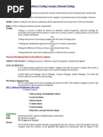 Software Testing Concepts (Manual Testing) : Definitions