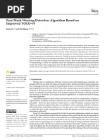 Sensors: Face Mask Wearing Detection Algorithm Based On Improved YOLO-v4