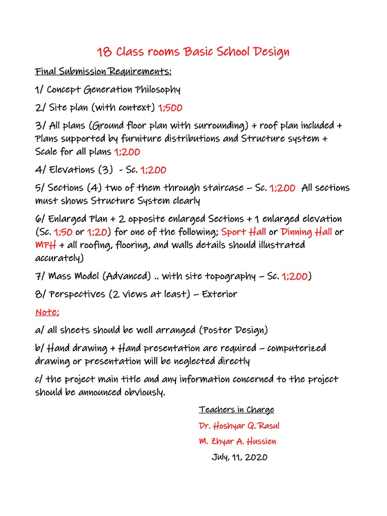 Basic School Design Submission Guide | PDF