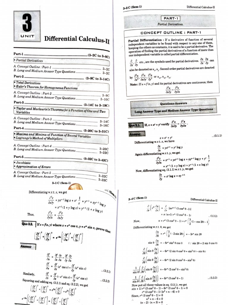 3rd Unit Maths Pdf Derivative Algebra