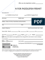 Application For Paddlefish Permit