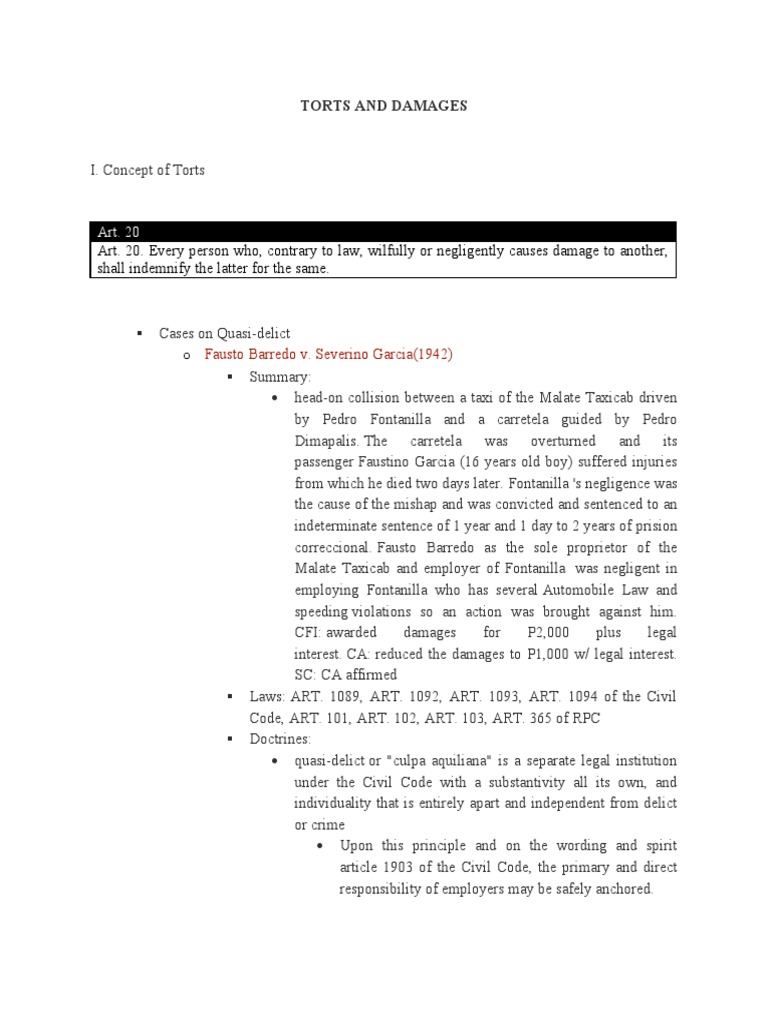 Understanding Torts and Damages Law | PDF | Negligence | Crimes