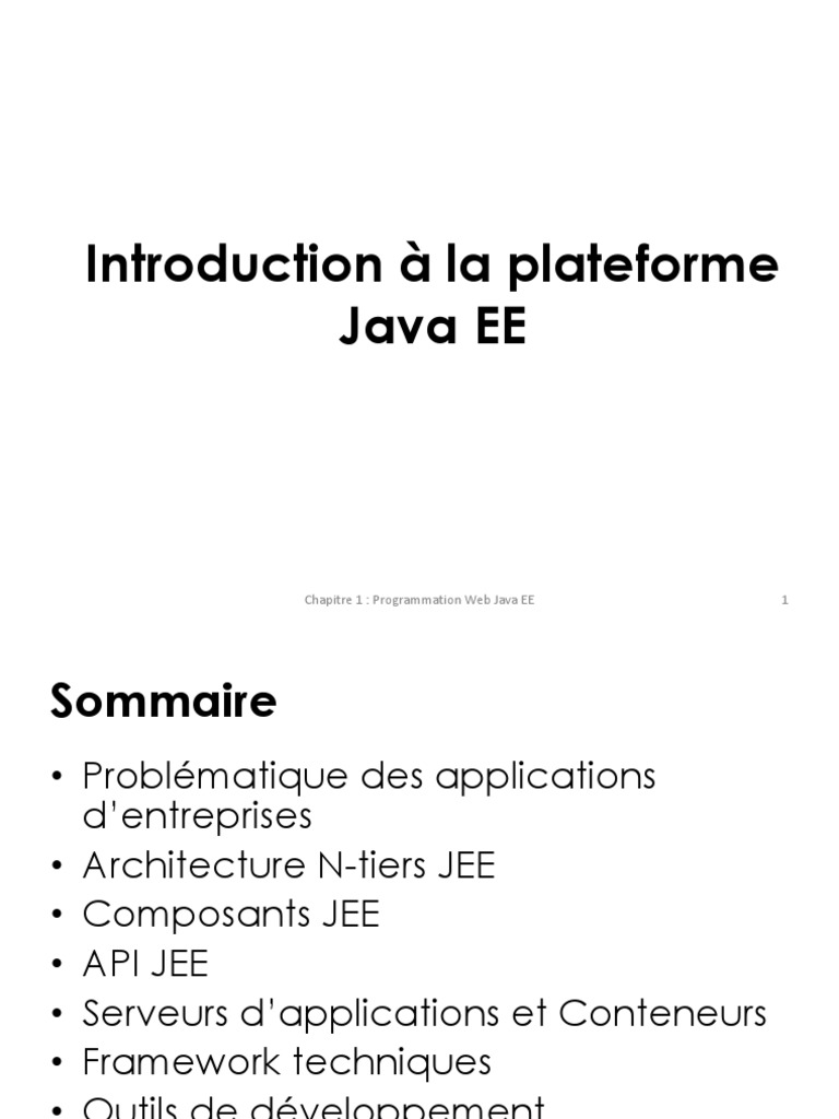Introduction à Java EE et ses Composants | PDF | Java (Langage de ...