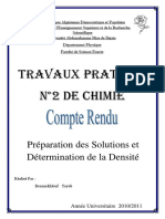 Compte Rendu TP2 Chimie-Préparation Des Solutions Et Détermination de La Densité
