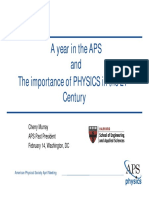 A Year in The APS D The Importance of PHYSICS in The 21 and P Century