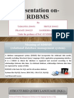 RDBMS presentation overview