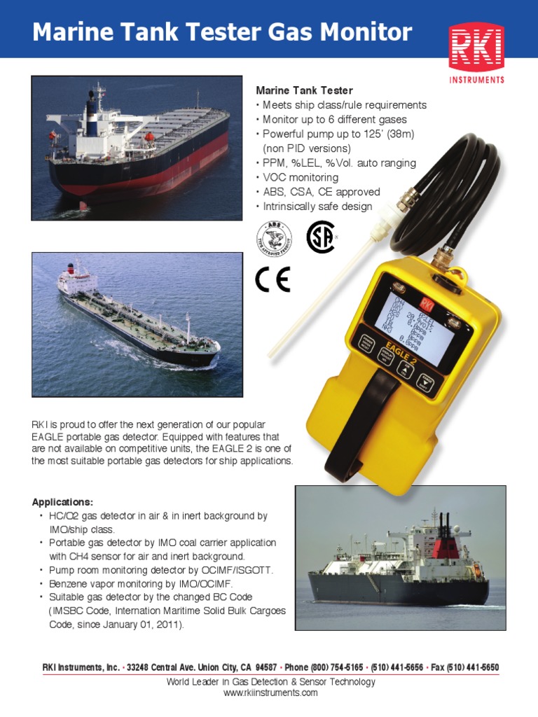 Eaglel 2 - Marine Tank Tester Gas Monitor | PDF | Chemistry | Gases