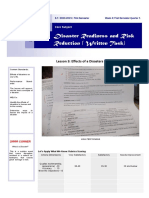 Disaster Readiness and Risk Reduction (Written Task) : Lesson 3: Effects of A Disasters On One's Life