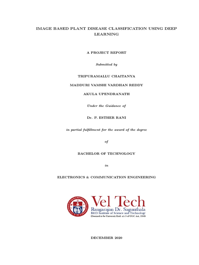 Image Based Plant Disease Classification Using Deep Learning | PDF ...