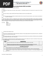 Outcomes-Based Education (OBE) Course Syllabus: Saint Theresa College of Tandag, Inc