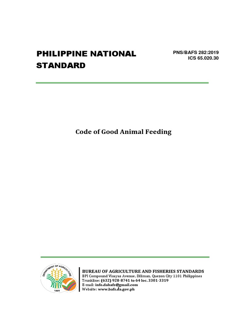 PNS BAFS 282 2019 Good Animal Feeding | PDF | Water Pollution | Foods