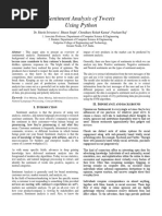Sentiment Analysis of Tweets Using Python: Dr. Ritesh Srivastava, Bharat Singh, Choudhary Rishab Kumar, Prashant Raj