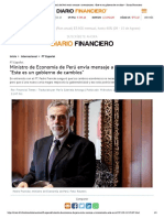 Ministro de Economía de Perú envía mensaje a inversionistas_ _Este es un gobierno de cambios_ - Diario Financiero