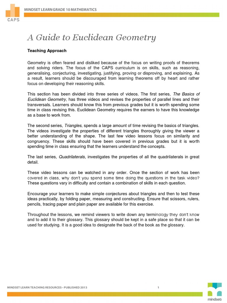 Maths 10 2 Guide Euclidean Geometry | PDF | Triangle | Rectangle