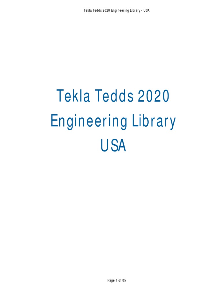 Tedds Engineering Library (US) | PDF | Beam (Structure) | Bending