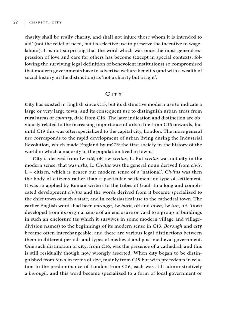 Raymond Williams Keywords A Vocabulary of Culture and SocietyCity