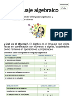 Semana 24 Matemática 6to. Lenguaje Algebraico