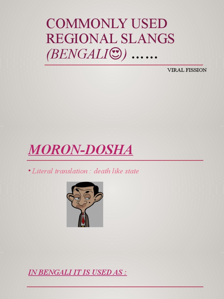 Commonly Used Regional Slangs (Bengali) PDF