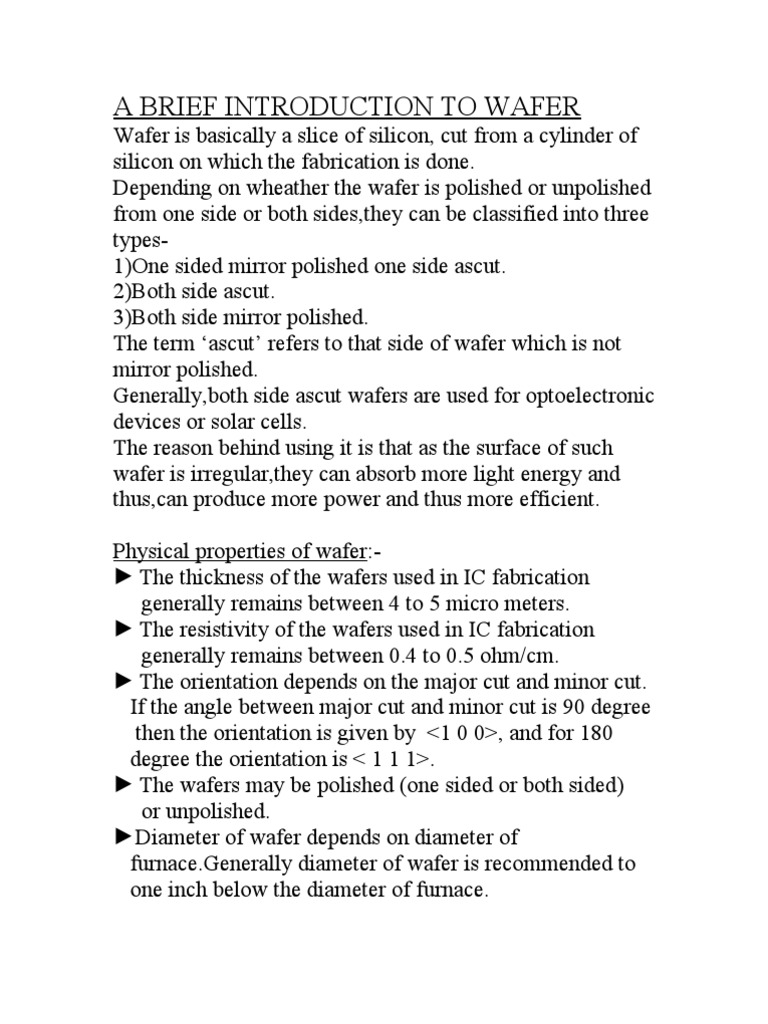 Understanding Semiconductor Wafers | PDF | Integrated Circuit ...