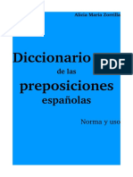 Diccionario. de las. preposiciones. españolas. Norma y uso