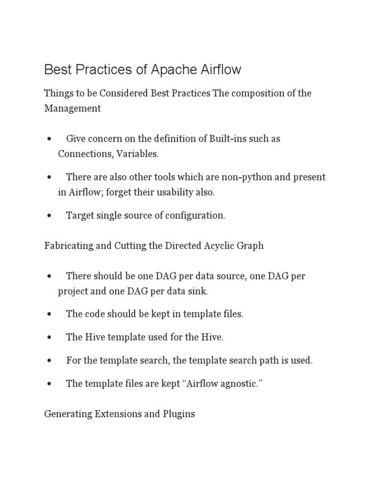 Apache Airflow Best Practices Guide | PDF | Business | Computers