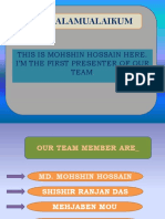 Assalamualaikum: This Is Mohshin Hossain Here. I'M The First Presenter of Our Team