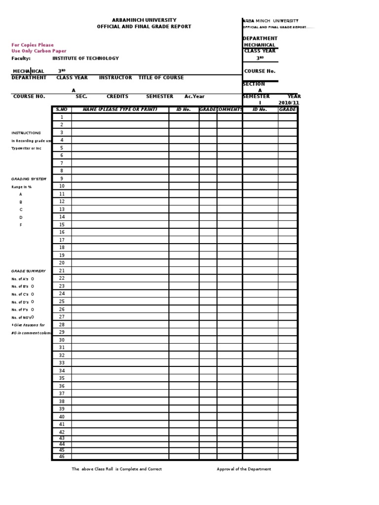 Grade Report Format | PDF | Academic Term | Test (Assessment)