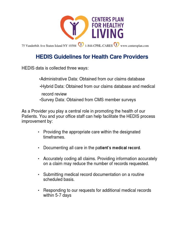 HEDIS Guidelines For Health Care Providers 2020 | PDF | Glycated ...