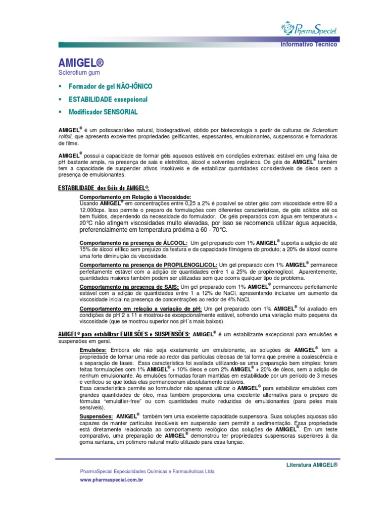 Amigel | PDF | Emulsão | Química