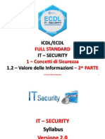 ICDL/ECDL FULL STANDARD - IT SECURITY - CONCETTI Di SICUREZZA - VALORE Delle INFORMAZIONI - PARTE 1 - 2B