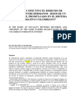 Efectividad Del Derecho de Igualdad Entre Hijos de Un Mismo Padre