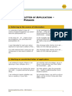 Letter of Application - Phrases