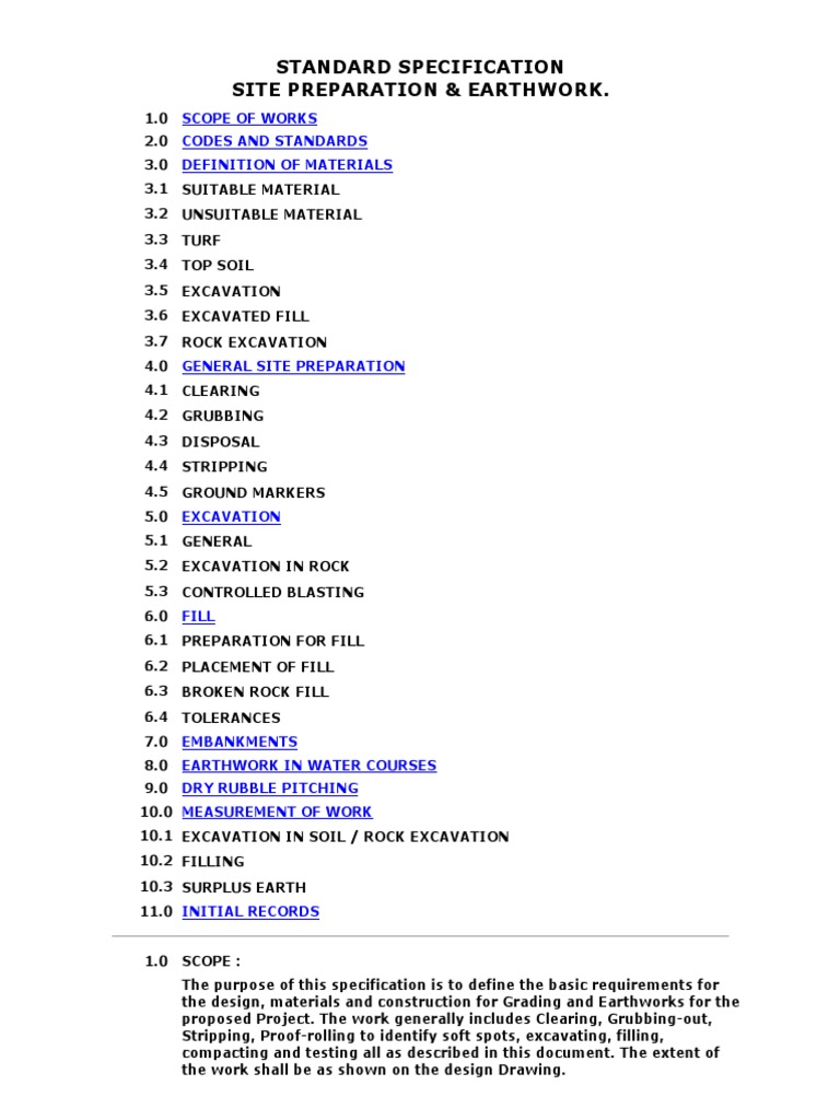 Site Preparation and Earthwork Standards | PDF | Soil | Civil Engineering