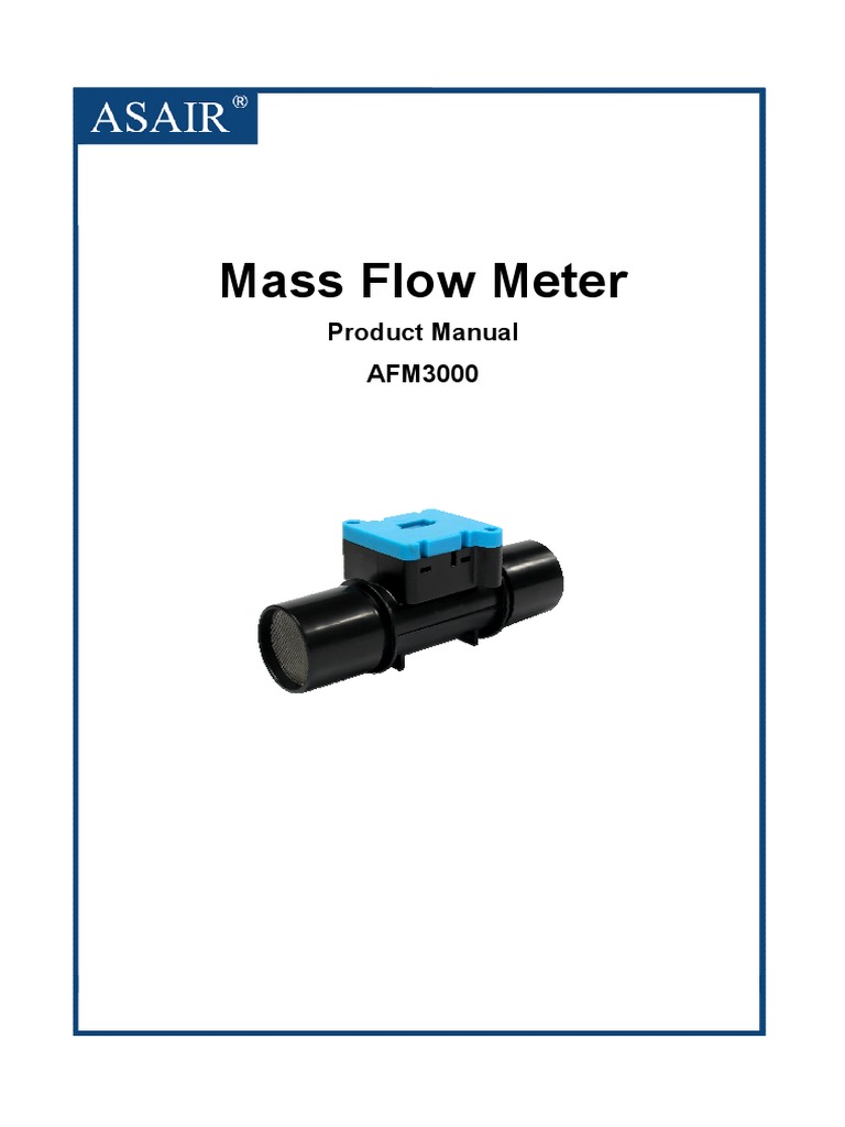 AFM3000 Mass Flow Meter Manual | PDF | Flow Measurement | Electrical ...