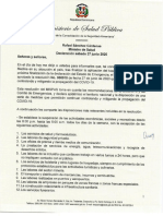 Declaratoria Ministro de Salud, Dr. Rafael Sánchez 27-06-2020